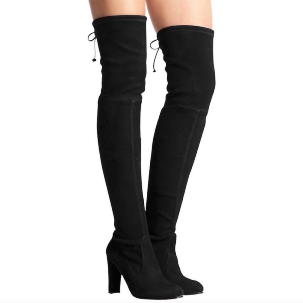 NEW HIGHLAND BOOTS STUART WEITZMAN BLACK 9 - Picture 3 of 8
